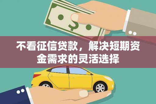贡寮不看征信贷款，解决短期资金需求的灵活选择