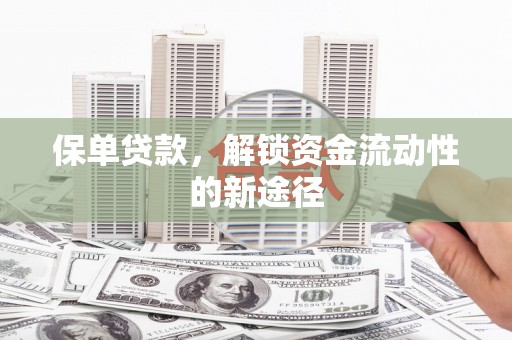 贡寮保单贷款，解锁资金流动性的新途径