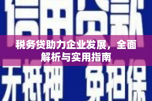贡寮税务贷助力企业发展，全面解析与实用指南