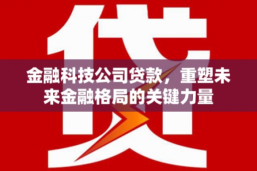 贡寮金融科技公司贷款，重塑未来金融格局的关键力量