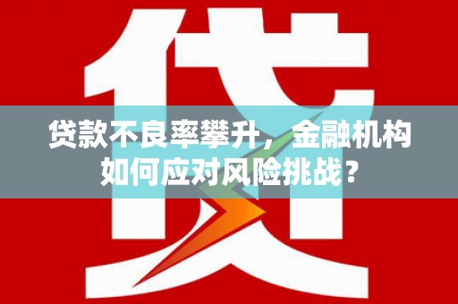 贡寮贷款不良率攀升，金融机构如何应对风险挑战？
