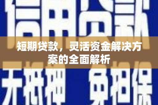 贡寮短期贷款，灵活资金解决方案的全面解析