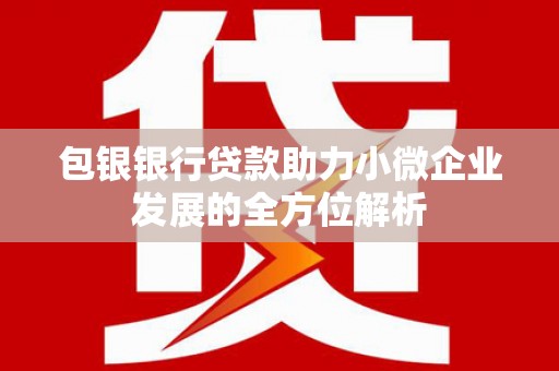 贡寮包银银行贷款助力小微企业发展的全方位解析