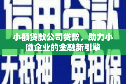 贡寮小额贷款公司贷款，助力小微企业的金融新引擎
