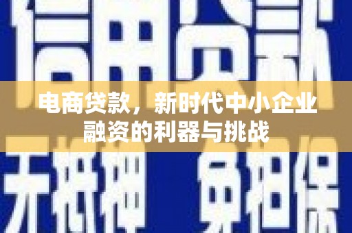 贡寮电商贷款，新时代中小企业融资的利器与挑战