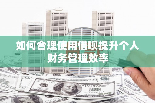 贡寮如何合理使用借呗提升个人财务管理效率