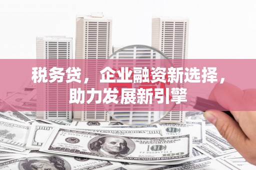 贡寮税务贷，企业融资新选择，助力发展新引擎