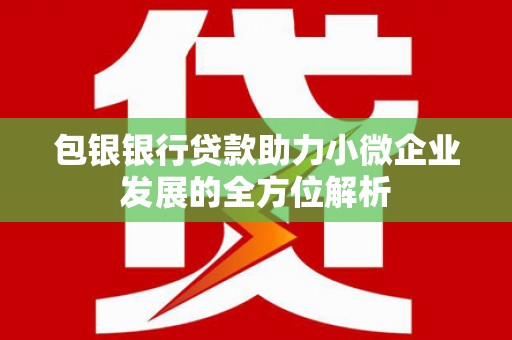 贡寮包银银行贷款助力小微企业发展的全方位解析