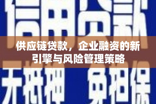 贡寮供应链贷款，企业融资的新引擎与风险管理策略
