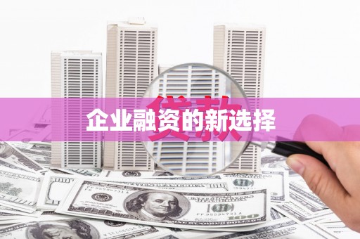 贡寮企业融资的新选择