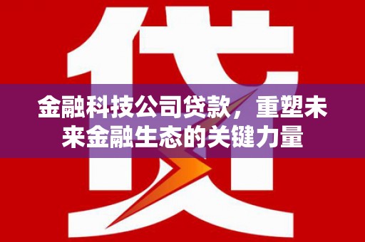 贡寮金融科技公司贷款，重塑未来金融生态的关键力量