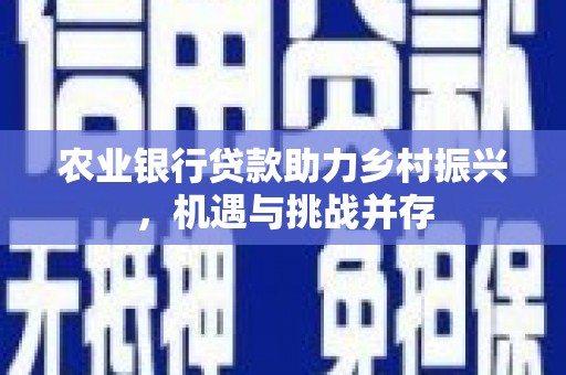 贡寮农业银行贷款助力乡村振兴，机遇与挑战并存