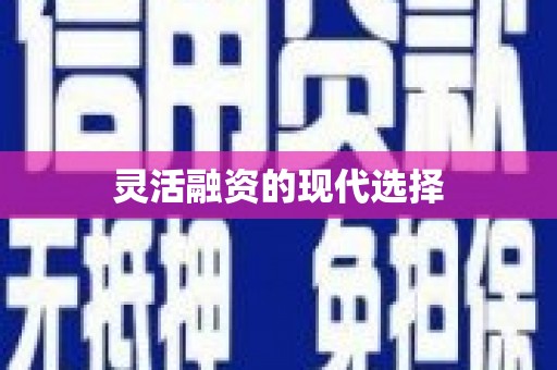 贡寮灵活融资的现代选择