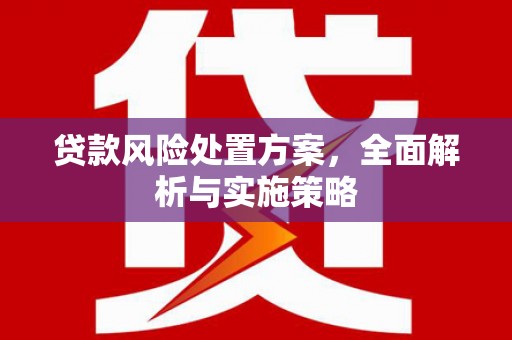 贡寮贷款风险处置方案，全面解析与实施策略