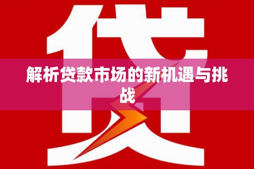 贡寮解析贷款市场的新机遇与挑战